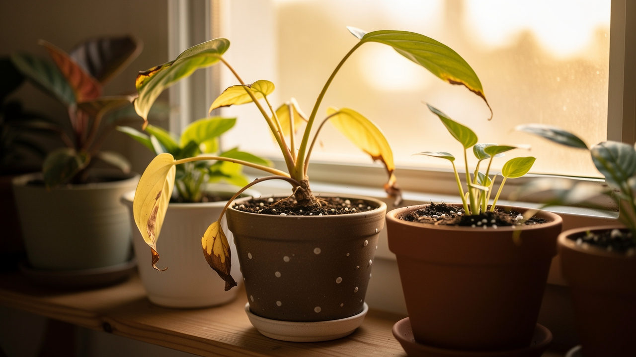 3. Caule fino e planta